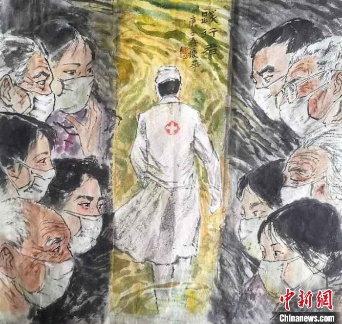  浙江台州“老宅男”：60多天为逆行者“画像”90多幅